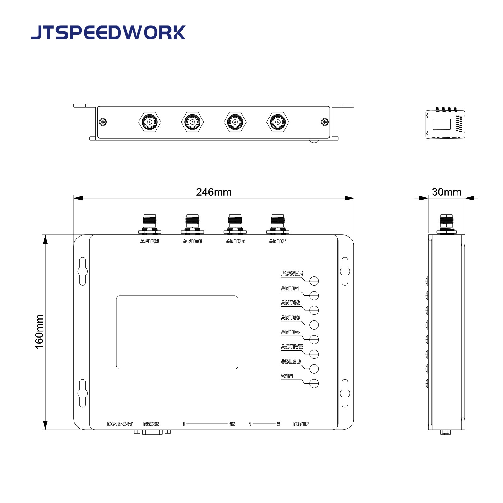 JT-928 2/4 Ports UHF RFID Fixed Reader ISO18000-6C TM200 | Impinj E710 Chip Supported