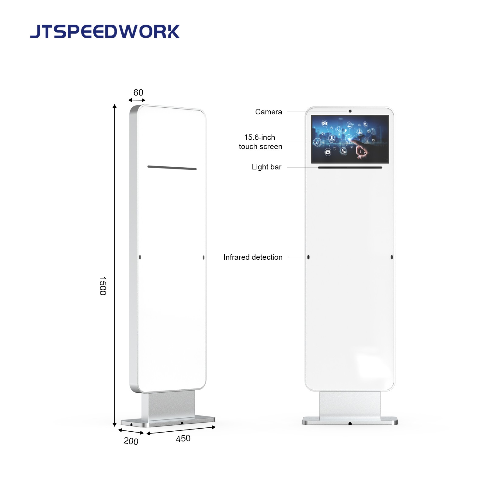 JT-923 or JT-924 ISO18000-6C UHF RFID Gate Reader With Android Screen For Access Control Management