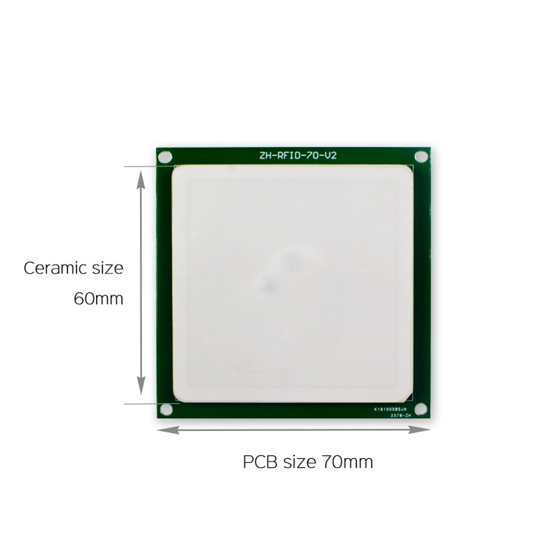 JT-T0060 4dBi UHF RFID Ceramic Antenna 860-960MHz RHCP Circular Polarization Customizable Connector