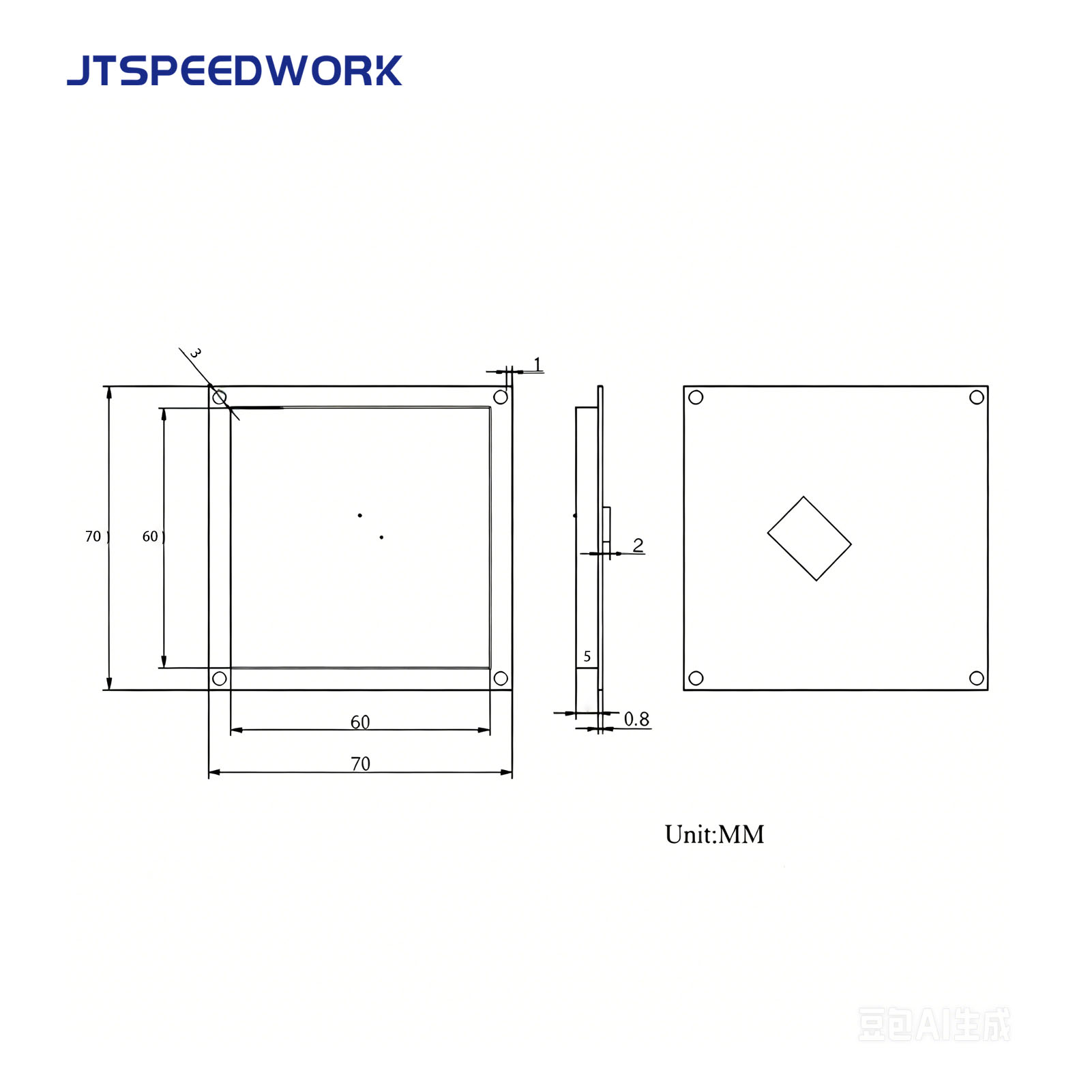 JT-T0060 4dBi UHF RFID Seramik Anten 860-960MHz RHCP Dairesel Polarizasyon Özelleştirilebilir Konnektör